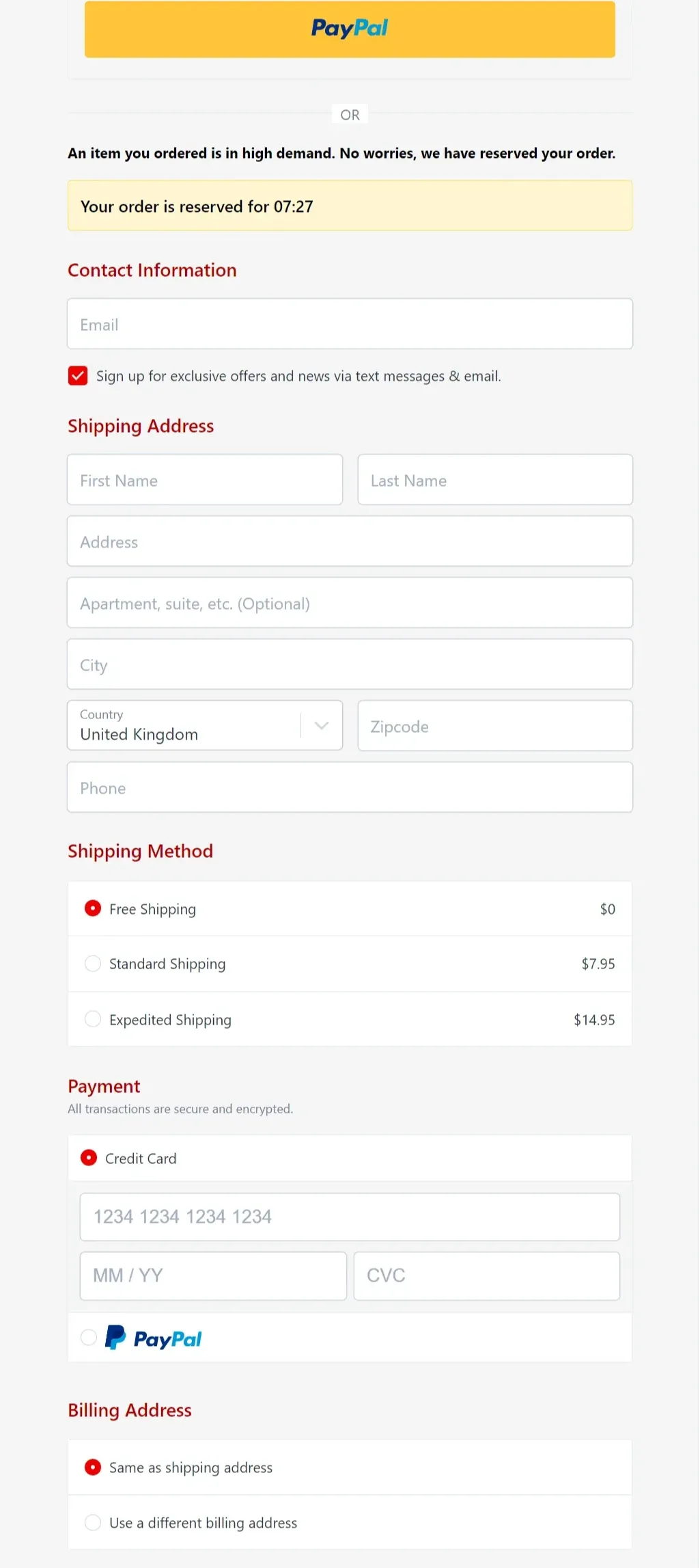 rescueair pump checkout page